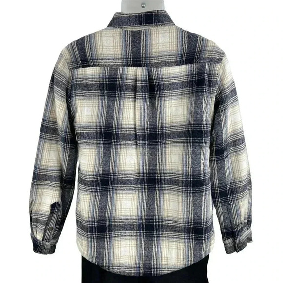 Brooklyn Cloth Mens S Heavy Flannel Sherpa Lined Shacket Windowpane Plaid Jacket - Picture 2 of 16